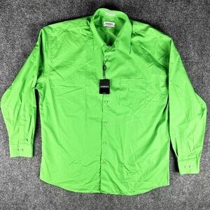 Gioberti Shirt Mens XL Button Up Classic Fit Green Cotton BLend Pocket NEW